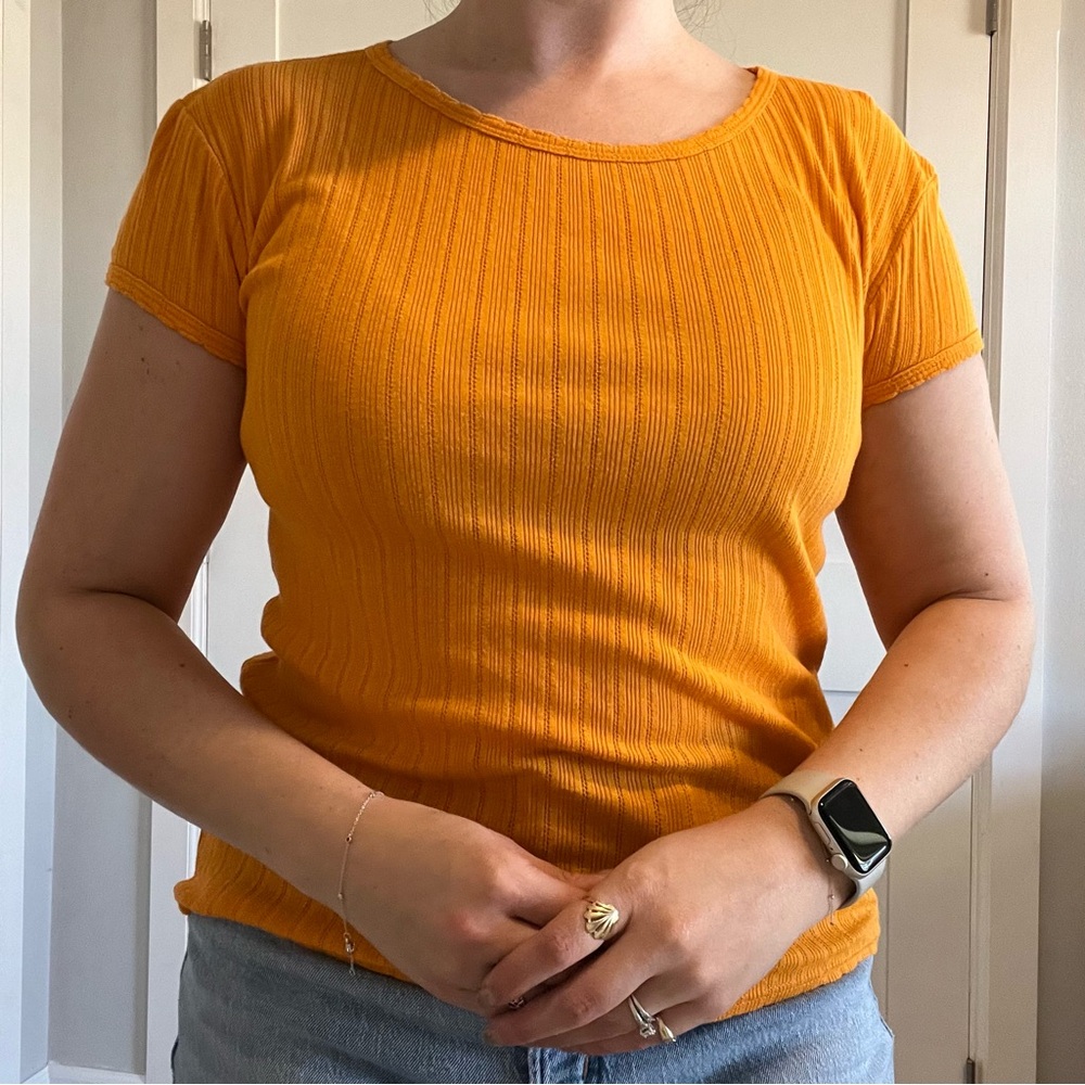 J. Crew Vibrant Orange Short Sleeve Top Size Medium